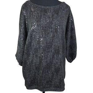 RACHEL Rachel Roy Charcoal Sequin Sweater